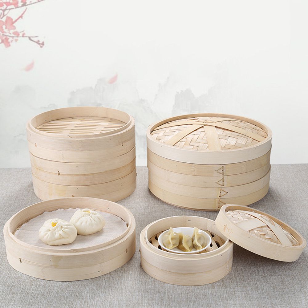 Bao Steamer Bamboo - Cesta de vapor con mango para